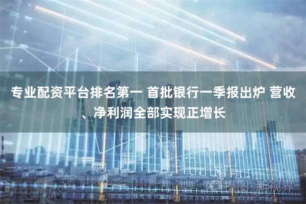 专业配资平台排名第一 首批银行一季报出炉 营收、净利润全部实现正增长